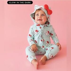 NWT Posh Peanut Glow in the Dark French Terry Hooded Romper Size 9-12 Months